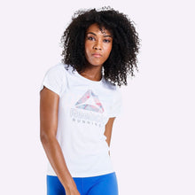 Load image into Gallery viewer, Reebok - Women's Running Essentials Delta Graphic Tee - White