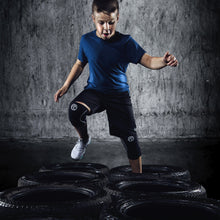 Load image into Gallery viewer, Rehband RX Knee Sleeves Junior - Black/White - PAIR
